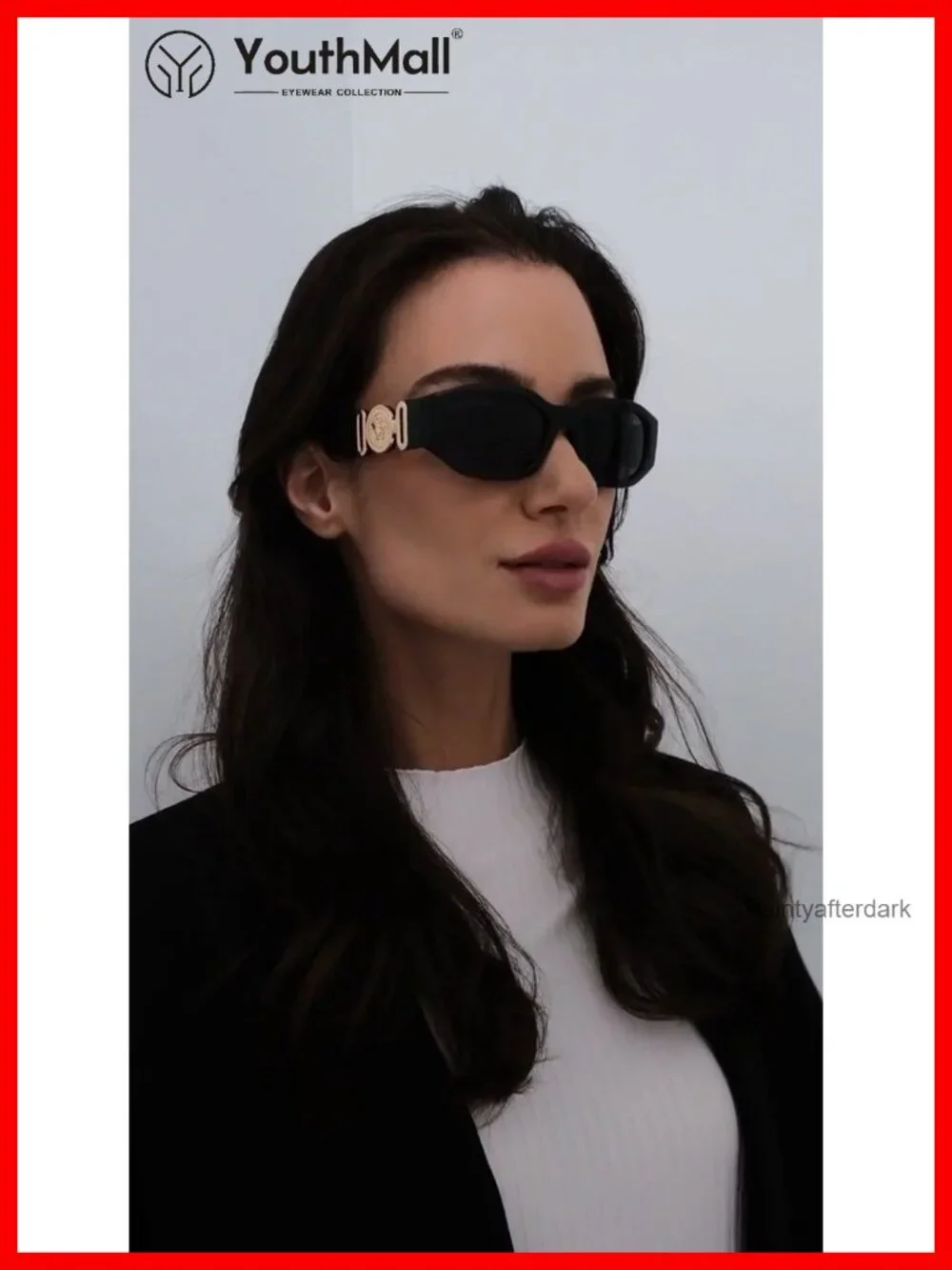 Retro Rectangle Sunglasses 90s Vintage Square UV400 Protection